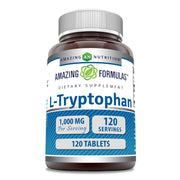 Amazing Nutrition L-Tryptophan 1000mg tablets bottle on a clean surface for daily wellness