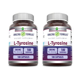 Amazing Nutrition L-Tyrosine 500 mg capsules packaging for daily energy and focus.
