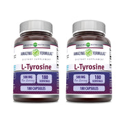 Amazing Nutrition L-Tyrosine 500 mg capsules packaging for daily energy and focus.