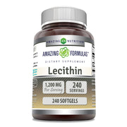 Amazing Nutrition Lecithin 1200 mg softgel bottle for easy daily use.