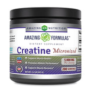 Amazing Nutrition micronized creatine monohydrate powder bottle for easy daily dosing and seamless blends.