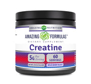 Amazing Nutrition micronized creatine monohydrate powder in a tub, easy to mix for workouts.