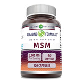Amazing Nutrition MSM 2000 mg capsules close-up for daily wellness routine.