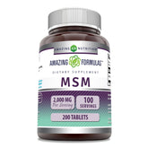 Amazing Nutrition MSM bottle front view showing two-tablet serving