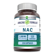 Amazing Nutrition NAC bottle front showing 600 mg per serving, gluten-free.