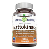 Amazing Nutrition Nattokinase veggie capsule bottle with 2000 FU enzyme activity.