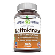 Amazing Nutrition Nattokinase veggie capsule bottle with 2000 FU enzyme activity.
