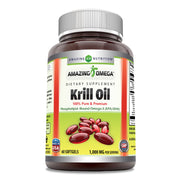 Amazing Nutrition Omega Krill Oil bottle showing EPA and DHA on label for daily omega-3 intake