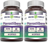 Amazing Nutrition Pterostilbene bottle showing 100 mg serving for daily vitality