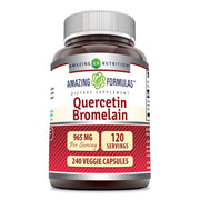 Amazing Nutrition Quercetin 800 mg with Bromelain 165 mg bottle showing label and capsules for immune support