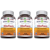 Amazing Nutrition riboflavin 400mg capsules bottle showing label for daily energy support.