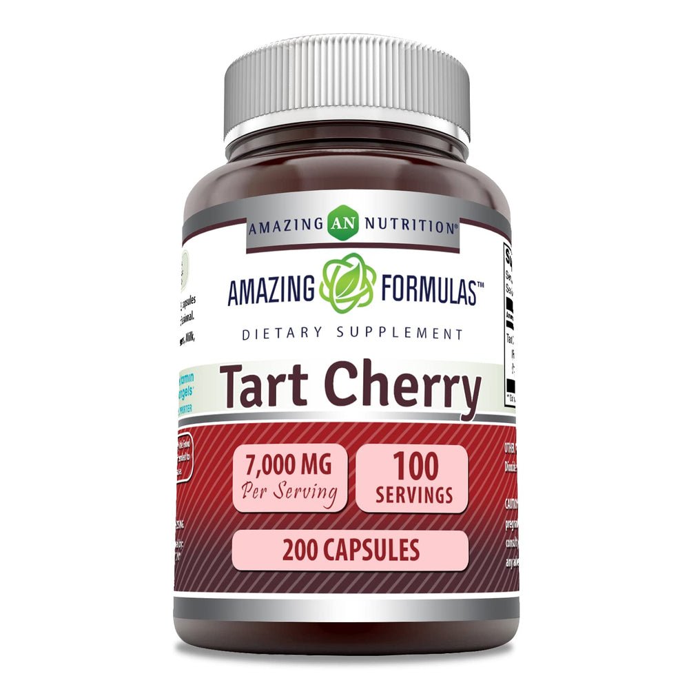 Amazing Nutrition Tart Cherry Extract bottle front, 700 mg potency for daily use.
