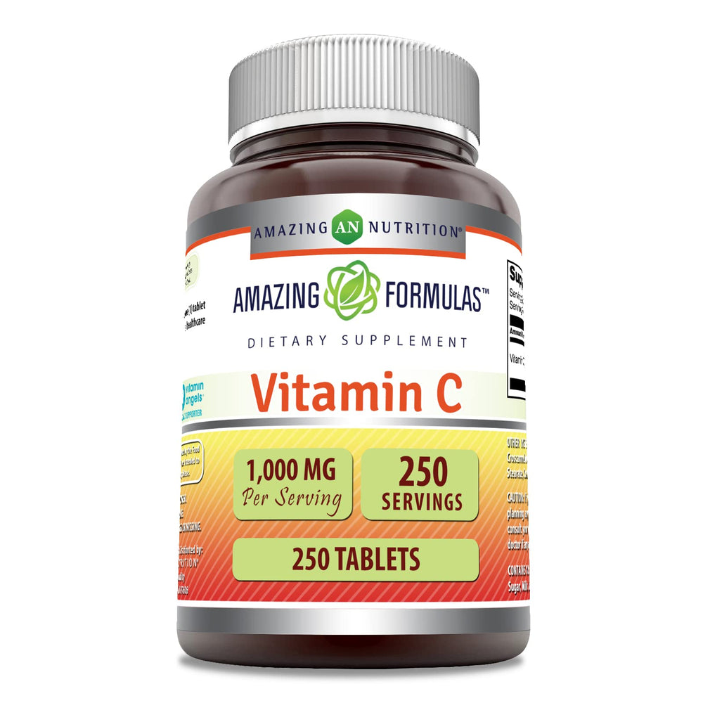 Amazing Nutrition Vitamin C 1000 mg tablets in bottle for daily supplementation.