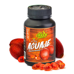Amazon Andes Aguaje oil softgel bottle showcases vegan packaging for sustainability.
