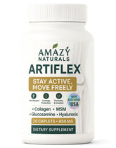 Amazy Naturals Artiflex bottle caplets for daily joint support.