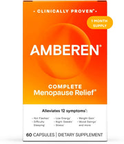 Amberen menopause bottle front for daily balance support and easy access.