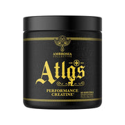 Ambrosia Atlas creatine bottle boosts power and endurance during training.