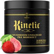 Ambrosia Kinetic bottle-front with clean label for a trusted natural pre workout.