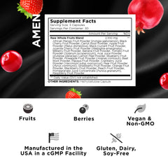 Amen Fruits berry extracts image highlighting polyphenols from dark berries for daily antioxidant support