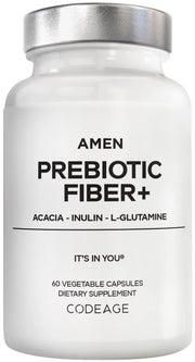 Amen Prebiotic Fiber bottle with capsules for daily fiber support