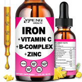 AMENQ hHEALTH iron drops with pineapple flavor offering easy daily energy support.