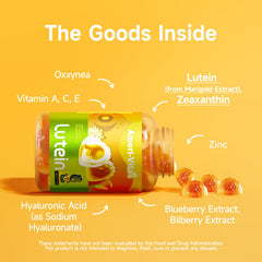 Ameri-Vita sugar-free lutein gummies closeup shows orange flavor and texture