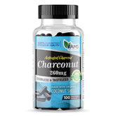 America Medic & Science Charconut bottle pour for easy dosing and digestive support.