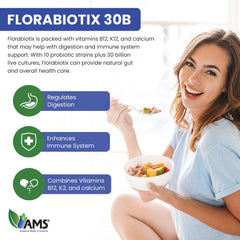 America Medic & Science Florabiotix label close-up highlighting probiotic strains