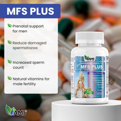 America Medic & Science MFS Plus capsules closeup shows easy-to-swallow vegetable capsules.