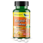 America Medic & Science Rapid-C 500mg bottle front for daily immune support.