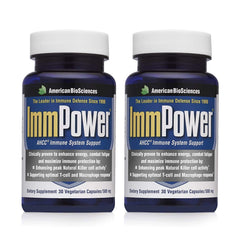 American BioSciences ImmPower bottle close-up highlighting immune support potential.