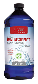 American Biotech Labs Silver Biotics bottle with pour spout for daily use.