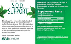 American Nutriceuticals SOD Support capsules ready for fast, painless daily intake.
