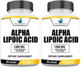 American Standard Alpha Lipoic Acid bottle front label shows 1300mg per serving for daily antioxidant support.