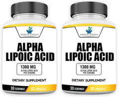 American Standard Alpha Lipoic Acid 1300mg bottle in a two-pack for daily use