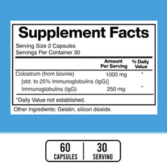 American Standard Colostrum capsules ready for easy daily intake.