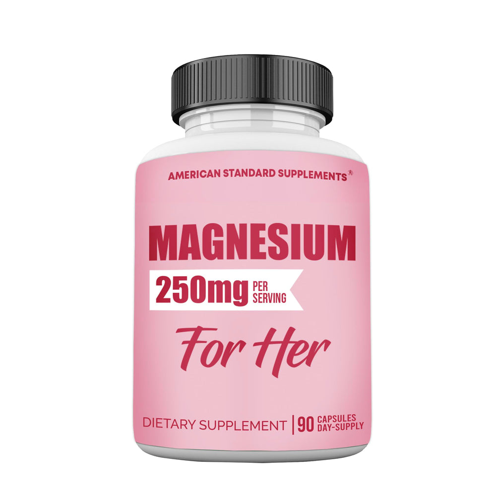 American Standard Supplements Magnesium Glycinate 250 mg bottle shows 90-day supply.