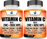 American Standard Supplements Vitamin C 2000mg bottle with immune-support formula.