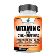 American Standard Supplements Vitamin C bottle with zinc and rose hips for daily immune support