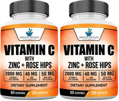 American Standard Supplements Vitamin C 2000mg bottle with immune-support formula.