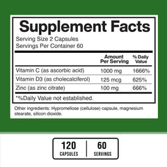 American Standard Supplements vitamin D3 bottle showing 5000 IU per serving for joint and bone support