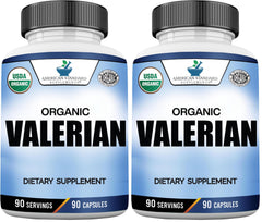 American Standard Valerian bottle front view highlighting vegan and gluten-free formulation