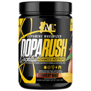AML Dopa Rush bottle front promotes focus and energy for busy mornings.