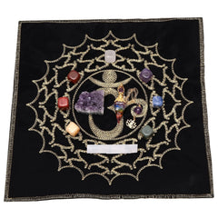 Amogeeli Healing Crystal Set with crown chakra tapestry for meditation and mindful decor