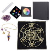 Amogeeli Metatron's Cube energy mat grid for focused meditation and energy balance.