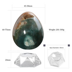 Amogeeli ocean jasper meditation scene sphere enhances focus and tranquil desk ambiance.