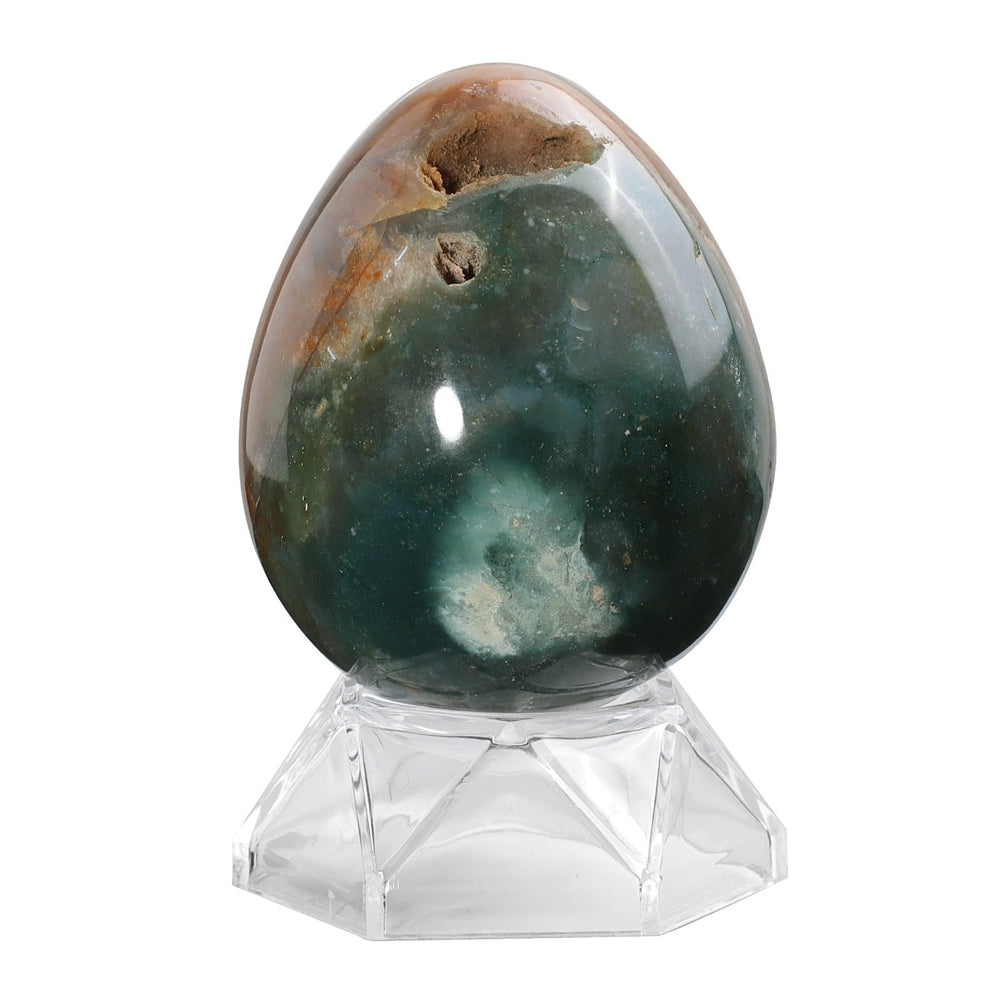 Amogeeli ocean jasper sphere on acrylic stand ideal feng shui display and calm decor.
