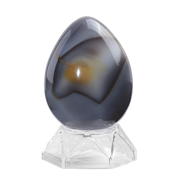 Amogeeli Orca Agate Sphere on acrylic stand adds color and balance to any room.