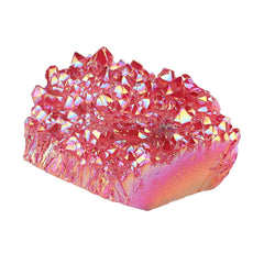 Amogeeli titanium-coated crystal cluster sparkles at different angles, a chic desk accent.
