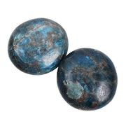 AMOYSTONE Apatite worry stone 2pcs: compact palm crystal for stress relief and focus.